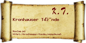 Kronhauser Tünde névjegykártya